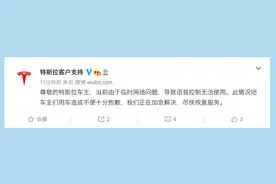 特斯拉客户支持官微：网络问题语音控制无法使用，正加急解决图片