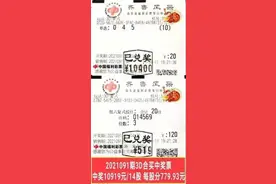 【中奖】众人合买力量大！两张3D彩票斩获10919元！图片