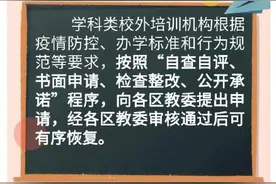 最新名单来啦！这些学科类校外培训机构获准线下复课图片