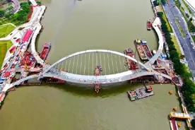 广州首条珠江两岸人行桥即将建成图片
