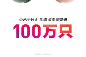 雷军：小米手环6全球出货量突破100万只图片
