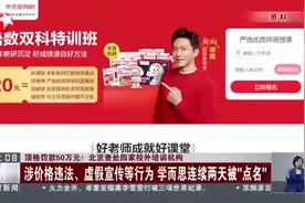 顶格罚款50万元！  北京查处四家校外培训机构：涉价格违法、虚假宣传等行为  学而思连续两天被“点名”视频封面