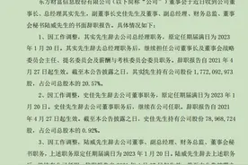 东方财富高管惊现“大换血”：公司总经理、财务总监兼董秘、董事同一天辞职，2名辞职高管持股市值合计近30亿元图片