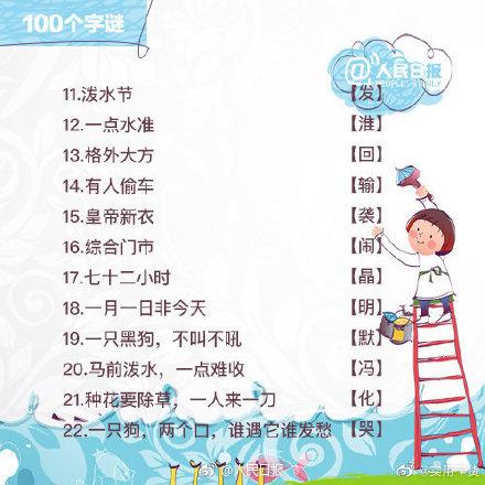 汉字还能这么玩！100个字谜，跟孩子一起猜