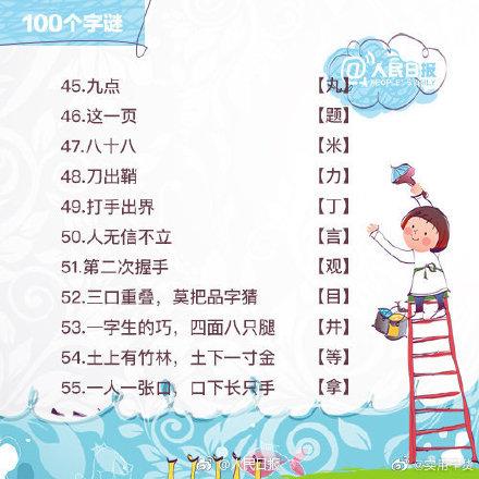 汉字还能这么玩！100个字谜，跟孩子一起猜