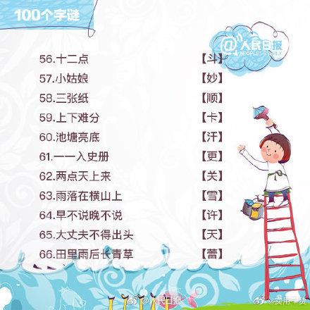 汉字还能这么玩！100个字谜，跟孩子一起猜