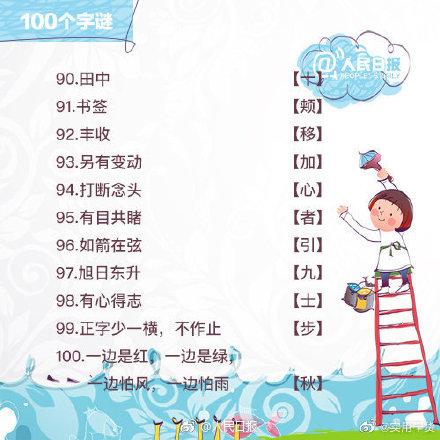 汉字还能这么玩！100个字谜，跟孩子一起猜