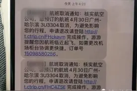 旅客收到航班取消短信，结果飞机飞走了……走了……了……图片