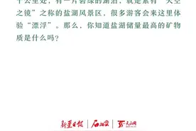 沿着高速看新疆丨趣味问答③盐湖储量最高的矿物质是什么？图片