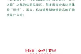 沿着高速看新疆丨趣味问答③盐湖储量最高的矿物质是什么？图片
