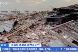 惊险20分钟！江苏多地遭强对流天气：成排瓦房被吹垮、电线杆被折断！记者实地探访→图片