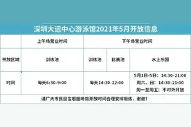 注意！深圳大运中心游泳馆开放时间有调整图片