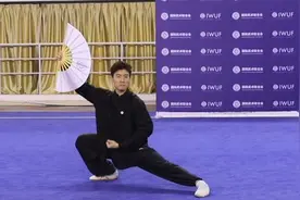 国际武联课堂|世界冠军卢向成演练男子自选太极扇套路视频封面
