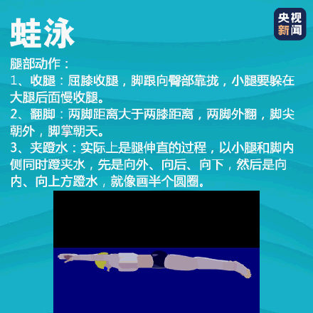学习最基础的蛙泳 记住这个顺口溜