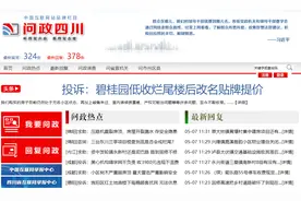 今日问政热点丨开盘时一个名字，交房时又摘牌换名？网友投诉：碧桂园涉嫌贴牌售楼图片