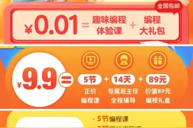 0元免费、1分钱体验课，少儿编程抢占下沉市场图片