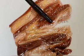 螃蟹、糖醋排骨……成都95后妹子手绘美食逼真：馋得人直流口水图片