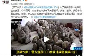 顶风作案！警方查获300余块违规售卖泰山石图片