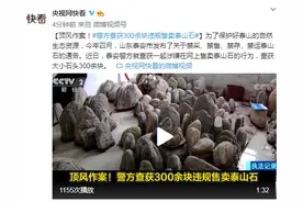 顶风作案！警方查获300余块违规售卖泰山石图片