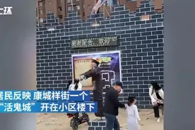 迷惑行为！河北保定一居民楼前建“活鬼城”，住户吓得不敢睡图片
