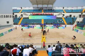 高清组图：十四运会沙滩排球测试赛比赛首日精彩瞬间图片