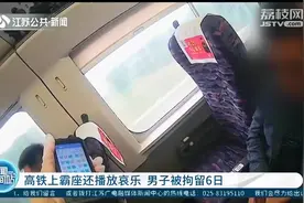 男子奇葩操作：高铁上霸座还播放哀乐 被拘留6日图片