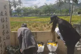 三亚市民到水稻基地缅怀袁隆平，小伙送稻穗寄哀思