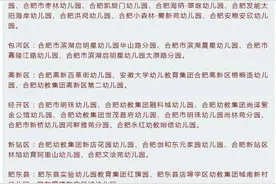 2021年度合肥市特一类、一类幼儿园评估结果公示图片