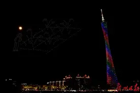 500架无人机致敬！广州夜空画出袁隆平图片