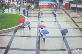 突降暴雨 他们撑伞接送同学图片