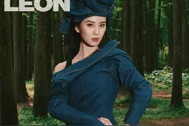 摩登女郎！刘诗诗牛仔裤包头拍大片 衣服反穿又酷又美图片