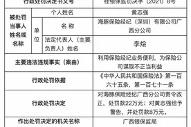 海豚保险经纪广西分公司被责令改正，并处罚款22万元图片
