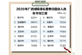 去年广西平均工资公布：南宁防城港柳州排前三 金融业“钱景”最好图片