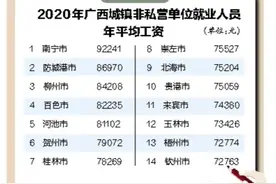 去年广西平均工资公布：南宁防城港柳州排前三 金融业“钱景”最好图片