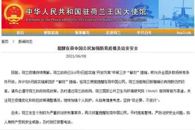 中国驻荷兰大使馆：提醒在荷公民加强疫情防护和安全防范图片