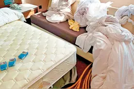 台湾48名诈骗犯隔离期间大闹旅馆：抽烟喧哗 撕床单绑绳偷运烟图片