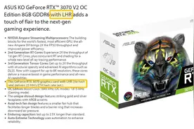 华硕推出GeForce RTX 3070 LHR版显卡，接下来会有更多LHR系列产品图片