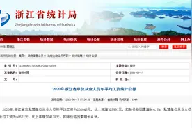 2020年浙江省平均工资公布图片