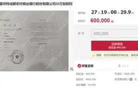 又有两笔股份司法拍卖 成都农商银行拟上市图片