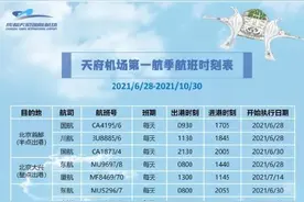 天府机场第一航季有哪些？详细航班时刻表来了图片