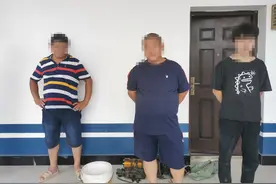 桃源三“老表”躲在树荫下电鱼，被抓时惊呼：“没想到这么热的天你们还巡查”图片