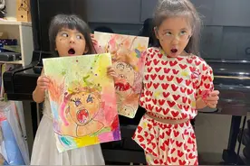 可爱到犯规！贾静雯晒俩女儿自画像 画功被妈妈调侃图片