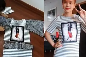天才小设计师！8岁女孩爱上裁剪 妈妈衣服瞬间大变样……太美了图片
