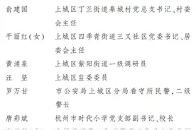 杭州“两优一先”名单公布 这些个人和集体获表彰图片