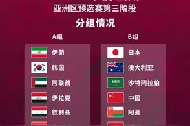 世预赛亚洲区12强赛抽签出炉：国足与日本、澳大利亚同组图片