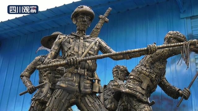 “废胎兄弟”巧手制作红军像 献礼建党百年