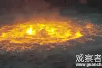 墨西哥湾水下天然气管道泄漏，引发海上大火图片