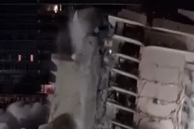 救援未结束，美国将塌楼残体爆破了图片