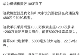 华为或将在7月19日发布麦芒10SE，有望支持5G图片