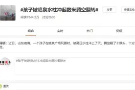 惊险！孩子被喷泉冲起数米腾空翻转，水柱能瞬间击穿西瓜……图片